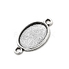 Tibetan Style Alloy Flat Oval Cabochon Connector Settings TIBE-M022-06AS-3