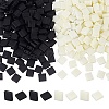 300Pcs 2 Colors 2-Hole Opaque Glass Seed Beads SEED-AR0001-30-1