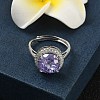 925 Sterling Silver Micro Pave Cubic Zirconia Finger Rings RJEW-B134-01A-04-2