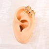 Brass Micro Pave Clear Cubic Zirconia Two-layer C-Shaped Cuff Earrings LS-EJEW-D328-05G-01-3
