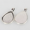 Tibetan Style Alloy Pendant Cabochon Settings TIBEP-N003-03AS-2