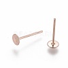304 Stainless Steel Stud Earring Findings STAS-H436-24RG-4mm-2