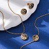 Yin-yang 304 Stainless Steel Rhinestone Pendant Necklaces & Bracelets & Stud Earrings Sets for Women SJEW-C004-17G-2