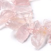 Rough Raw Natural Rose Quartz Beads Strands G-G010-02-3