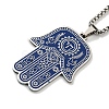 304 Stainless Steel Enamel Hamsa Hand Pendant Necklaces NJEW-G115-07P-01-3