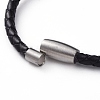 Unisex Braided Leather Cord Bracelets BJEW-JB04940-02-3