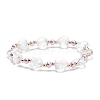 Glass Heart Beaded Stretch Bracelet for Women BJEW-JB08517-4