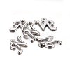 Platinum Plated Alloy Letter Pendants X-PALLOY-J718-01P-N-2