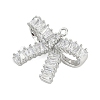 Brass Micro Pave Cubic Zirconia with Glass Pendants KK-Q026-04P-2