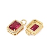 Brass Glass Charms LS-ZIRC-F116-09A-G-2