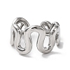 Rack Plating Brass Twist Wave Open Cuff Rings for Women RJEW-Q777-07P-2