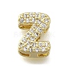 Brass Micro Pave Cubic Zirconia Letter Multi-Strand Links KK-D295-32G-26-1