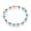 304 Stainless Steel Enamel Link Bracelets BJEW-A111-AM-2