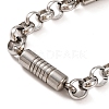 Tarnish Resistant 304 Stainless Steel Column Rolo Chain Bracelets BJEW-B078-75P-2