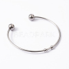 Tarnish Resistant Fashion 304 Stainless Steel Cuff Bangles Torque Bangles X-BJEW-H473-01P-2