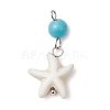 Dyed Round Synthetic Turquoise & Natural Mixed Shell Pendants PALLOY-JF03811-3