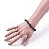 Natural Black Agate(Dyed) Beads Stretch Bracelets BJEW-JB04801-01-4