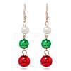 Christmas Theme Alloy Plastic Dangle Earrings FS-WG6FBD6-15-1