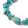 Synthetic Turquoise Chip & Cuboid Beaded Stretch Bracelets for Women BJEW-JB10808-06-3
