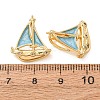 Brass Micro Pave Clear Cubic Zirconia Pendants CU-CBA5C9D-01G-B-3