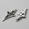 Jet Rhinestone Cross Pendant with Black Enamel ENAM-WH0001-06AS-01-2