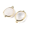 Natural Quartz Crystal Rock Crystal Faceted Oval Connector Charms G-H323-02G-07-2