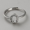 Sterling Silver Open Cuff Ring Findings STER-WH0061-21B-1