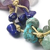 Natural & Synthetic Mixed Gemstone Chips Braided Bead Bracelet BJEW-TA00415-3