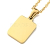 Ion Plating(IP) Rectangle with Initial Letter 304 Stainless Steel Pendant Necklace NJEW-R265-04G-L-2