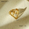 Preserved Flowers 304 Stainless Steel and Epoxy Resin Open Cuff Rings for Women FS-WGCF311-07-1