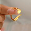 French Geometric Irregular Brass Cuff Ring for Women Daily Party Banquet Wear IC3441-1