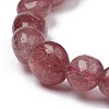 Natural Strawberry Quartz Stretch Beaded Bracelets BJEW-K213-C12-3