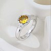 304 Stainless Steel Pave Single Cubic Zirconia Finger Rings WG7F081-02-1