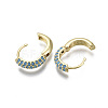 Brass Micro Pave Cubic Zirconia Huggie Hoop Earrings EJEW-R144-004D-NF-4