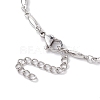 Non-Tarnish 304 Stainless Steel Bar Link Chain Anklets AJEW-AN00602-01-4