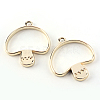 Rack Plating Alloy Open Back Bezel Pendants PALLOY-S047-35E-FF-1