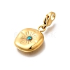 Flat Round 304 Stainless Steel Rhinestone Pendants Decoration STAS-R159-53G-3