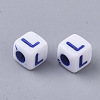 White Opaque Acrylic Beads MACR-R869-01L-2