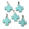 Synthetic Turquoise Pendants G-Z067-06P-04-2