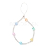 Dyed Natural Selenite & Glass Seed Round Beaded Phone Hand Strap Chains HJEW-JM03363-01-2