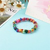 Natural Dyed Chip Shell Beads Stretch Bracelets for Children BJEW-JB06395-01-2