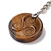 Natural Tiger Eye Triskele/Triskelion Pendant Keychain KEYC-A031-01P-03-4