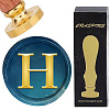 Brass Wax Seal Stamp with Wood Handle AJEW-WH0412-0303-1