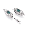 Brass Micro Pave Clear Cubic Zirconia Box Clasps KK-Q074-05P-2