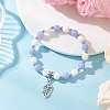 3Pcs 3 Styles Leaf Alloy Charm Bracelets BJEW-JB12467-3