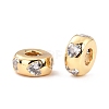 Brass Micro Pave Clear Cubic Zirconia Beads ZIRC-P091-01A-G-RS-2