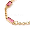 Rectangle Cubic Zirconia Chain Bracelets BJEW-G654-02G-3