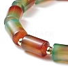 Natural Agate Column Beaded Stretch Bracelet BJEW-JB08658-03-4