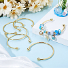 6Pcs Rack Plating Brass Cuff Bangle Making KK-BBC0013-98-4