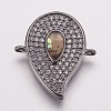 Brass Micro Pave Cubic Zirconia Links ZIRC-F078-13-2